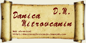 Danica Mitrovčanin vizit kartica